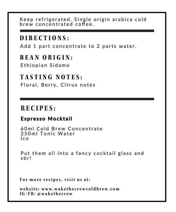 Cold Brew Coffee Concentrate Weekly Subscription (Recurring)