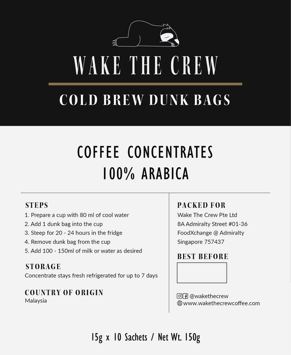 Cold Brew Coffee Concentrates Dunk Bag | Wake The Crew